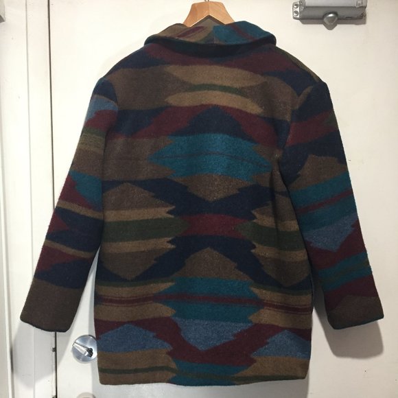 VINTAGE MACCINE LIGHTWEIGHT PRINT WOOL JACKETS SIZE L - Picture 3 of 6